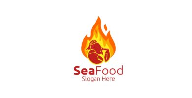 Shrimp Seafood Logo For Restaurant Or Cafe
