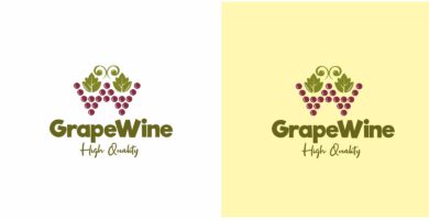 Grape Wine Letter W Logo