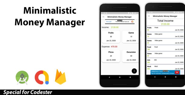 Minimalistic Money Manager With AdMob Android