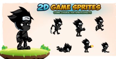 Shadow Ninja  2D Game Character Sprites