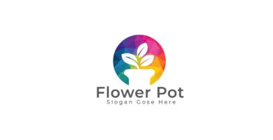 Flower Pot Logo Design