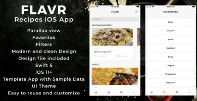 Flavr – Recipes iOS App Template
