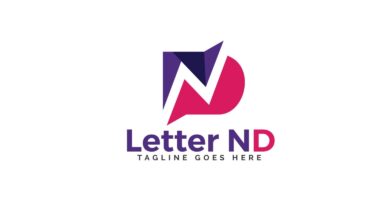 Initial Letter ND Vector Logo Design