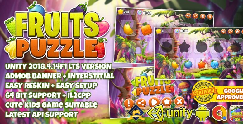 Fruits Puzzle For Kids – Unity3D Project