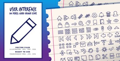 User Interface Hand Drawn Icons