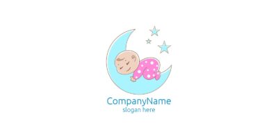 Cute Baby Sleep Logo Design for Babyshop