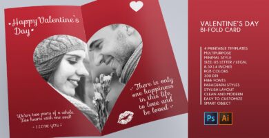 Bi-Fold Valentine Printable Cards