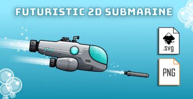Futuristic Submarine 2D Game Sprites