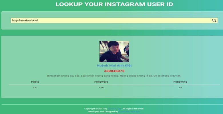Lookup Instagram User ID PHP Script
