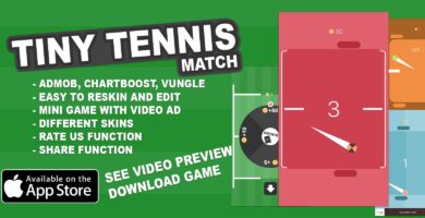 Tiny Tennis Match – iOS Game Source COde