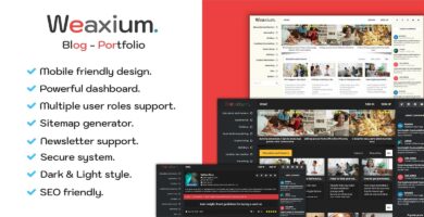Weaxium – Responsive Portfolio Blog PHP script
