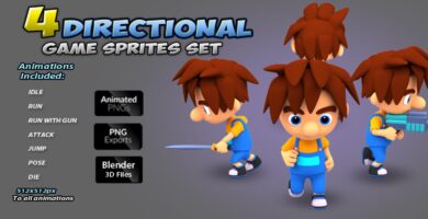 4-Directional Game Character Sprites