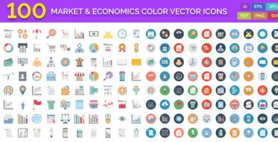 100 Market and Economics Color Vector Icons