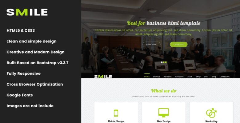 Smile – Onepage Parallax Business Template
