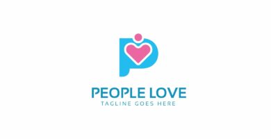 People Love P Letter Logo