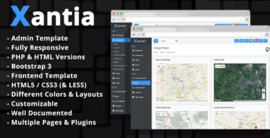 Xantia – Admin Theme Template HTML And PHP