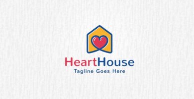 Heart House Logo Template