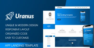 Uranus – App Landing HTML Template