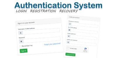 Authentication System PHP