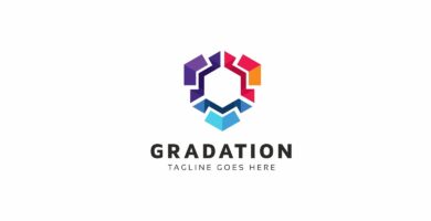 Gradation Hexagon Logo