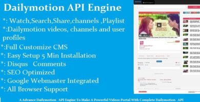 Dailymotion API Engine PHP Script