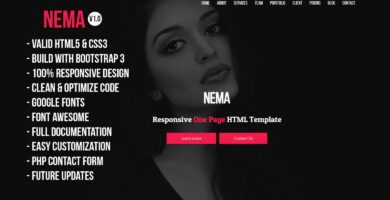 Nema – One Page Multipurpose HTML Template