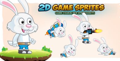 Rabbit 2D Game Character Sprites