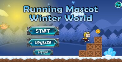 Winter Running Mascot – Buildbox Game Template