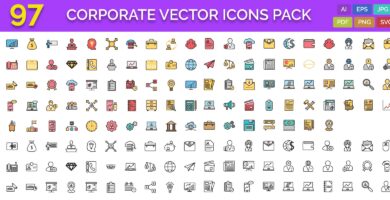 97 Corporate Vector Icons Pack
