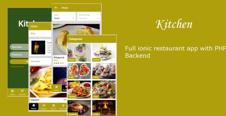 Kitchen – Ionic 3 Restaurant App With PHP Backend