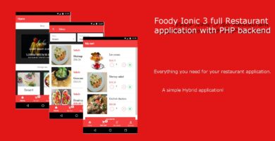 Foody Ionic 3 Full Restaurant App With PHP Backend