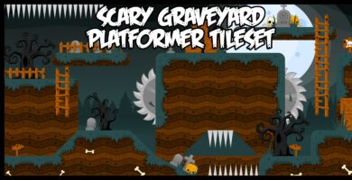 Scary Graveyard – Platformer Tileset