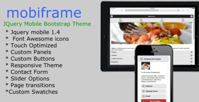 Mooiframe – jQuery Mobile Bootstrap HTML Template