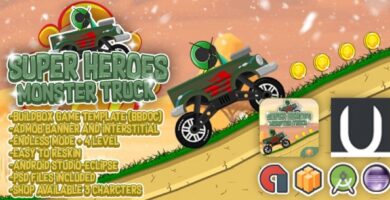 Super Heroes Monster Truck – Buildbox Template