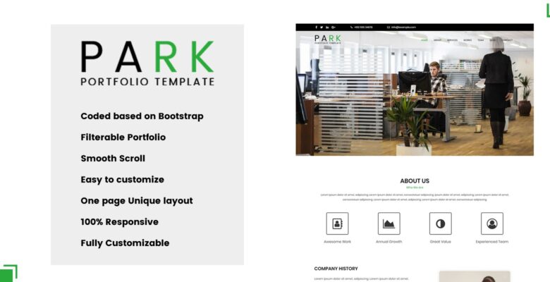 Park – One Page Multipurpose HTML Template.