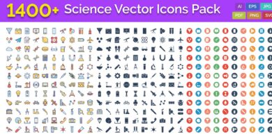 1400 Science Vector Icons Pack