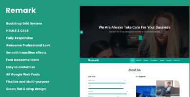 Remark – One Page HTML Template.