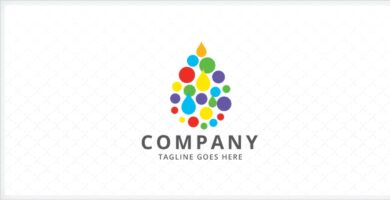 Rainbow Water Droplet Logo Template