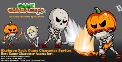 Skeleton Pack Game Character Sprite