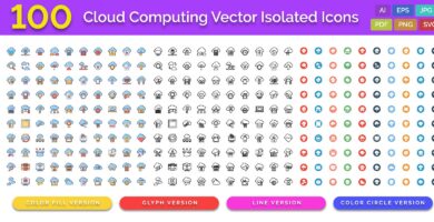 100 Cloud Computing Vector Isolated Icons Pack