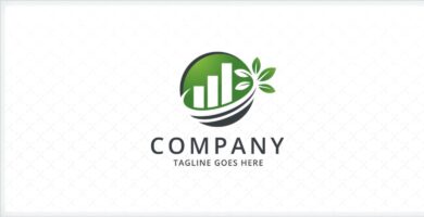 Green Growth Bar Chart – Logo Template
