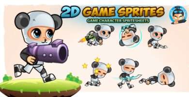 Panda Boy 2D Game Sprites