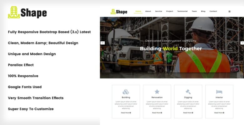 Shape – Construction  Company Template