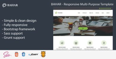 Bahar – Responsive  Multipurpose HTML Template
