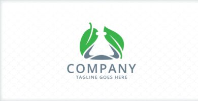Flask and Leaves – Laboratory Logo Template