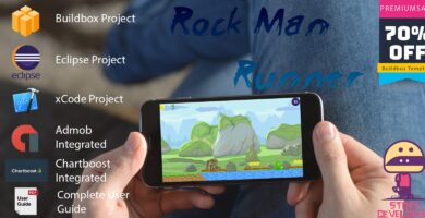 Rock Man Runner – Buildbox Template
