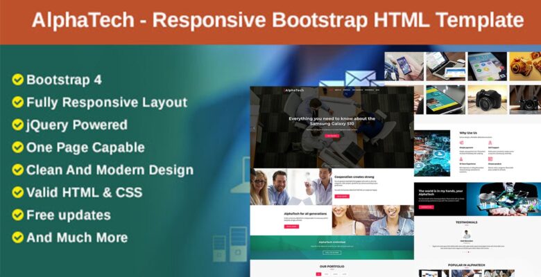 AlphaTech – Responsive Bootstrap HTML Template