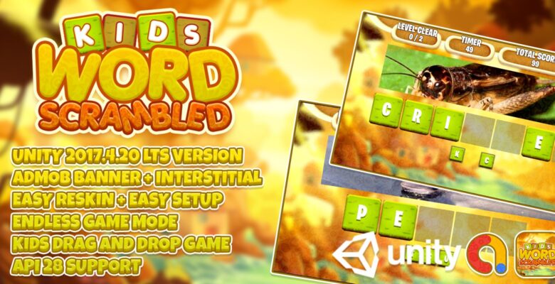 Kids Word Scrambled – Complete Unity Project