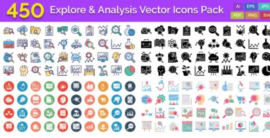 450 Explore And Analysis Vector Icons Pack