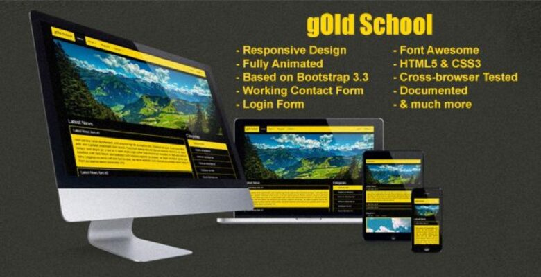 Gold School – Responsive  Bootstrap HTML Template